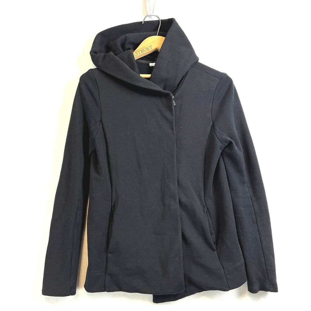 Standard James Perse Black Asymmetrical Zip Hoodie Womens Size 2
